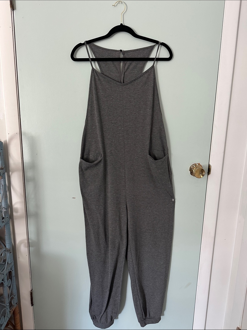 Gray Women's Sleeveless Jumpsuit with Pockets